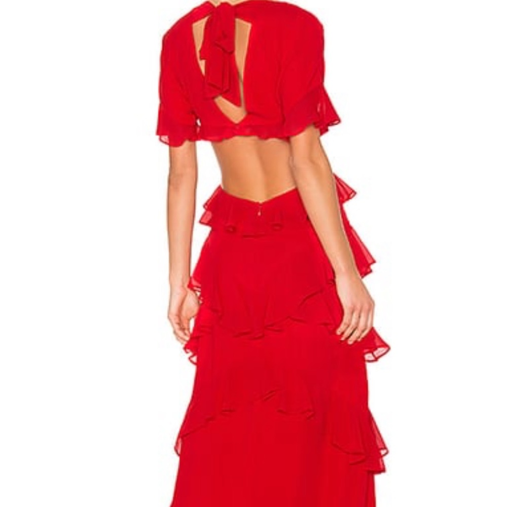 Red Marissa Maxi Ruffle Revolve x Fame & Partners! Valentine’s Day in stunner! - Picture 6 of 11
